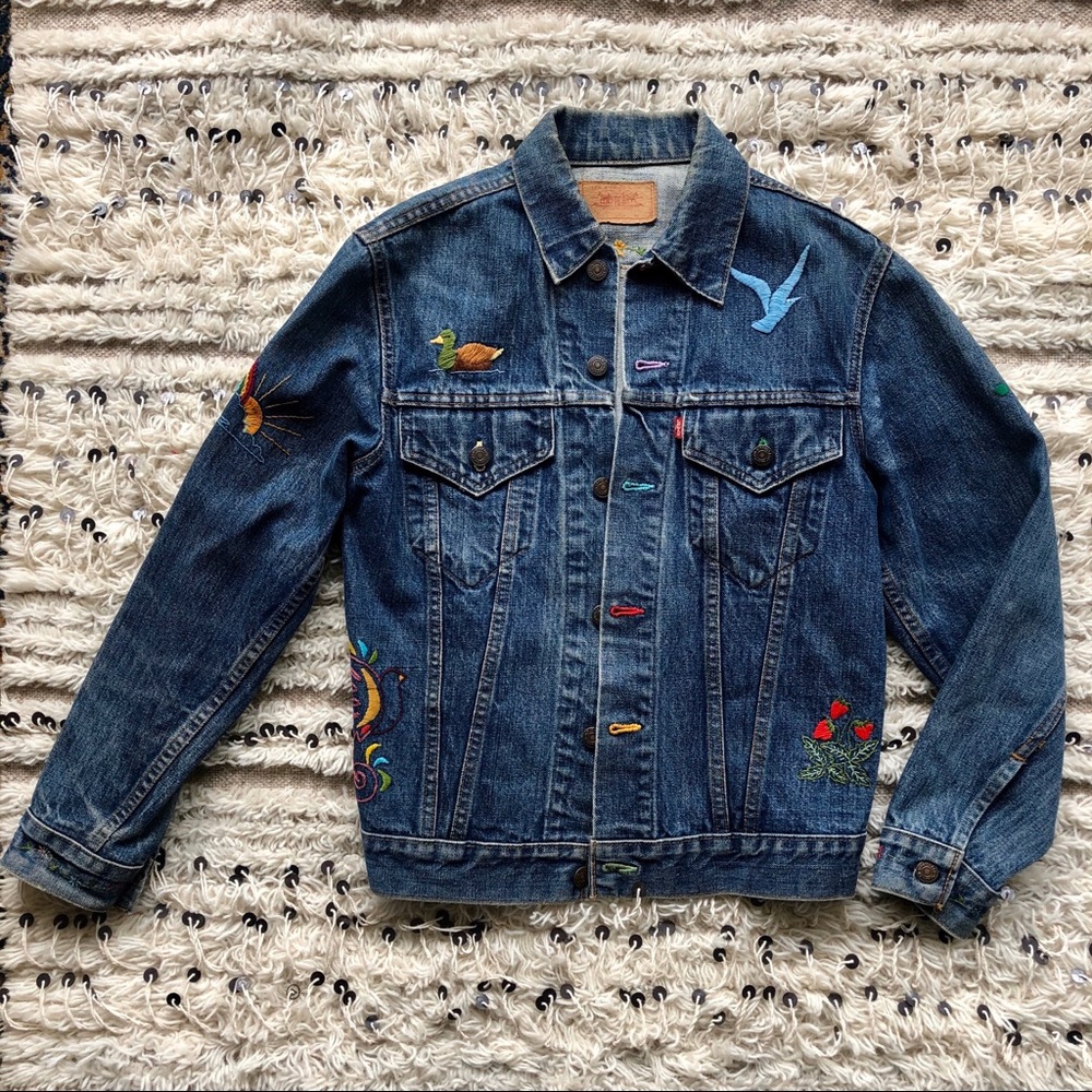Custom Embroided Vintage Levi’s Denim Jacket